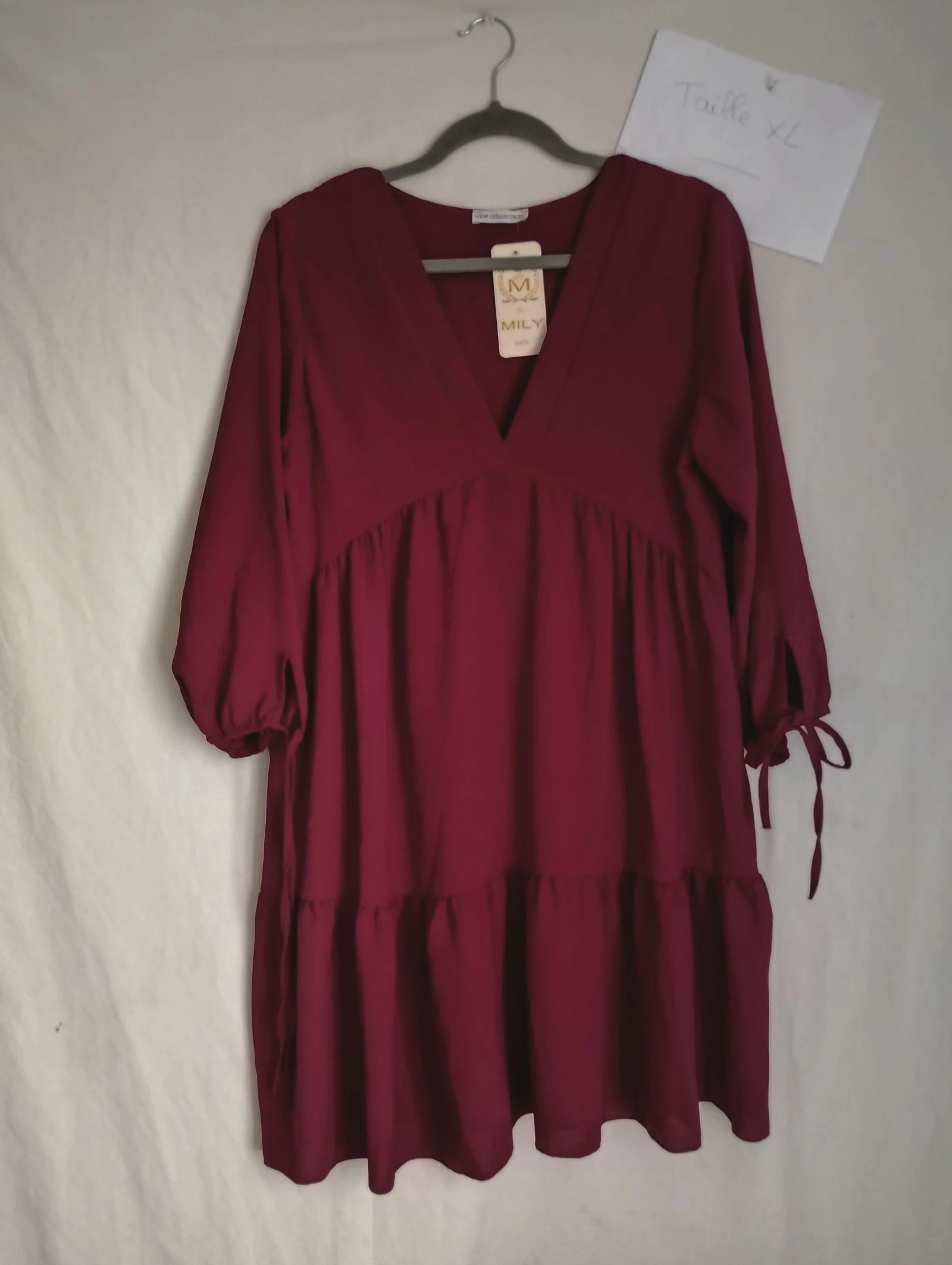 Robe courte bordeaux mily paris xl 